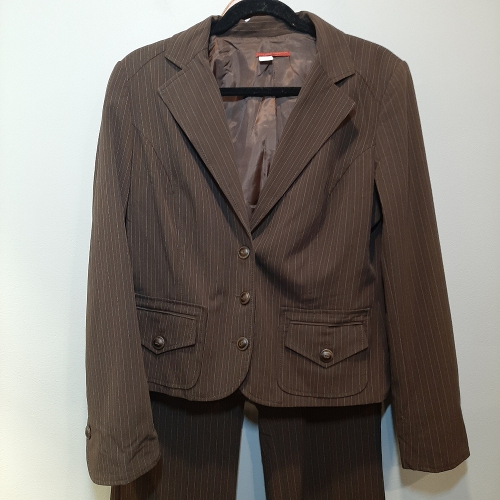 TAPEMEASURE Pinstripe 2pc Pant Suit Blazer Jacket Co-Ord Set Business Fall - Picture 2 of 15